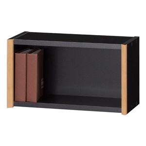壁掛けラック/飾り棚収納/壁面家具 ブラック 【WOLKS】ウォルクス 【日本製】 