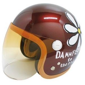 ダムトラックス（DAMMTRAX） ヘルメット フラワージェット グランデ マルーン レディースサイズ（57CM〜58CM）