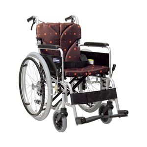 カワムラサイクル アルミ自走用車いす ベーシックモジュール BM22-38・40・42SB-M 中床タイプ／ 座幅42cm A9 シルバーフレーム