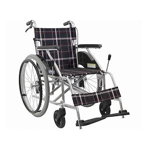 カワムラサイクル アルミ製標準車いす 自走用 KV22-40SB ／A22（黒チェック）