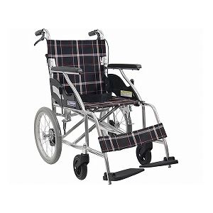 カワムラサイクル アルミ製標準車いす 介助用 KV16-40SB ／A22（黒チェック）