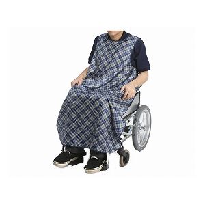 特殊衣料 食事前掛（超撥水） 車椅子用 ／1050 リーフ（ブルー）