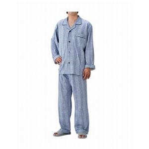 丸十服装 介護パジャマ 紳士用 オールシーズン ／BK1105 M チェックブルー