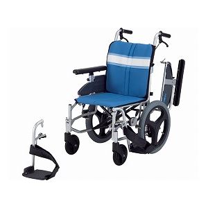 日進医療器 アルミ介助用モジュール車いす NA-3DX ／座幅38cm ブルー