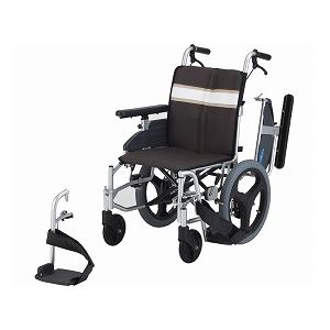 日進医療器 アルミ介助用モジュール車いす NA-3DX ／座幅40cm ブラウン