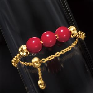 18金胡渡珊瑚チェーンリング