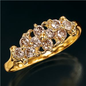 18金ブラウンダイヤリング 指輪 0.5カラット 20号