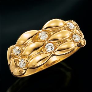 18金ダイヤリング 指輪 ドレープリング 20号