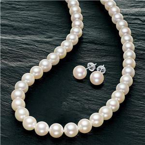 長めがうれしい44cmあこや真珠ネックレスセット（8.0mm） ピアス 