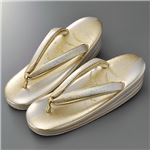 もみ箔型押しラデン草履 金 M（22.5〜23.5cm）