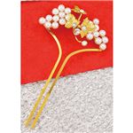 フォーマル用髪飾り 金（パール調）