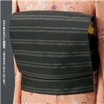 桐生織名古屋帯（仕立上り） 黒（縞）