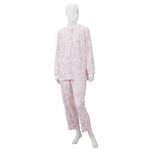 きほんのパジャマ(寝巻き) 【婦人用 L】 綿100％ マジックテープ付き ズボン/前開き ［介護用品］ ピンク