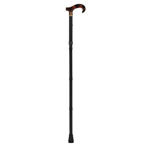 杖/カラー折りたたみステッキ 長さ4段階調節可 ［歩行補助用品/介護用品］ ブラック（黒）