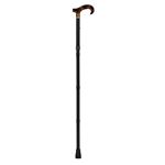 杖/カラー折りたたみステッキ 長さ4段階調節可 ［歩行補助用品/介護用品］ ブラック（黒）