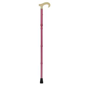 杖/カラー折りたたみステッキ 長さ4段階調節可 ［歩行補助用品/介護用品］ ローズ