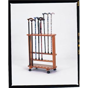 ステッキスタンド/杖立て 木製(天然木) 幅51cm×奥行23cm 豊通オールライフ ［歩行補助用品/介護用品］