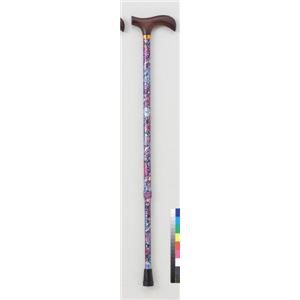 杖/フラワー伸縮ステッキII (2) 長さ10段階調節可 アルミ ［歩行補助用品/介護用品］あか紫(赤紫)