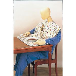 （まとめ）斉藤工業 食事用エプロン ノン・スリップエプロン P付 イエロー柄【×2セット】