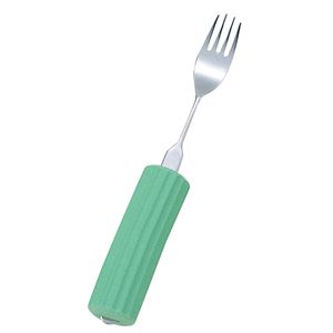 （まとめ）（まとめ）フセ企画 食事用具 オールステンレスハンドル・シリコンスポンジ付（5）フォーク小 5278 N-5／SS-28【×3セット】