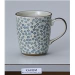 （まとめ）丸一国府商店 食事用具 蓋つきマグカップ （2）古染藍小花【×5セット】