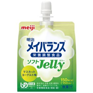 （まとめ）明治 介護食（水分補給） 明治メイバランスソフトJelly （5）マスカットYG味 24コ ケース 2671115【×3セット】