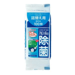（まとめ）和光堂 除菌 アルコール配合除菌ウエッティー 詰替え用100枚 W41【×10セット】