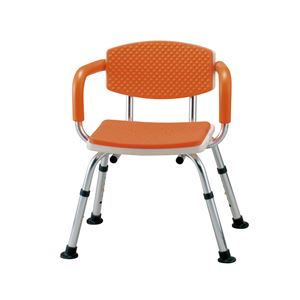 イーストアイ シャワーチェア シャワーベンチすま〜いる手スリ付家庭用オレンジ N-FCM-D