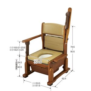 ウチヱ 木製ポータブルトイレ さわやかCH（ハネアゲ） 8241