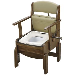 リッチェル 木製ポータブルトイレ 木製トイレきらく コンパクト （1）普通便座 18510