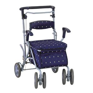 島製作所 シルバーカー デュオST かすり紺