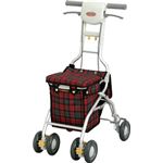 アロン化成 シルバーカー シルバーカーサンフィール（ショッピング） （2）赤チェック 532-347