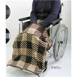 スズニット 車いすクッション 発熱保温ひざ掛け 茶色 PLM-019