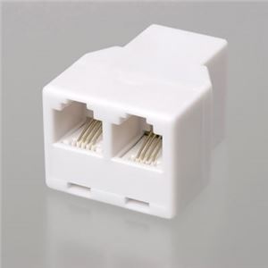 （まとめ）モジュラー2分配コネクター 白 ヤザワ TP4W【×10セット】