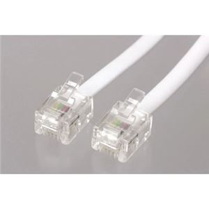 （まとめ）ストレートモジュラーケーブル 0.5m 白 ヤザワ TP1005W【×25セット】