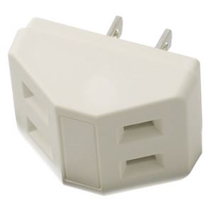 （まとめ）耐トラ付三角タップ 2個口 白 ヤザワ ST152W【×30セット】