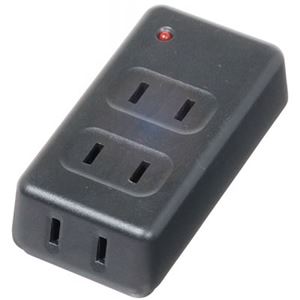 （まとめ）雷サージ付フロントタップ 3個口 黒 ヤザワ STFT153BK【×10セット】