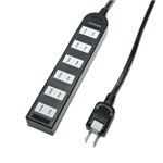 （まとめ）ノイズフィルター付きAVタップ 6個口 2m ヤザワ HKNS602BK【×3セット】