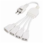 （まとめ）ACアダプター用4分配延長コードホワイト ヤザワ HV4002WH【×5セット】
