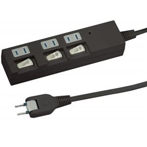 （まとめ）個別スイッチ付節電タップ 3個口 1m 黒 ヤザワ Y02BKS331BK【×3セット】