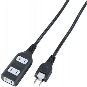 （まとめ）耐トラ付タップ 3個口 5m 黒 ヤザワ Y02S305BK【×3セット】