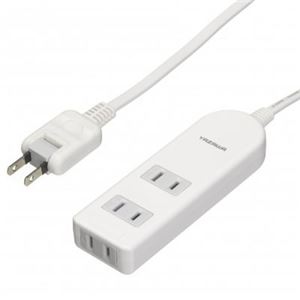 （まとめ）ブレーカー付きテーブルタップ 3個口 1m ヤザワ Y02BS301WH【×3セット】