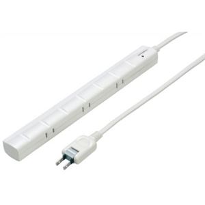 （まとめ）3P対応スリムタップ 7個口 2m ヤザワ Y02YJKP702WH【×2セット】