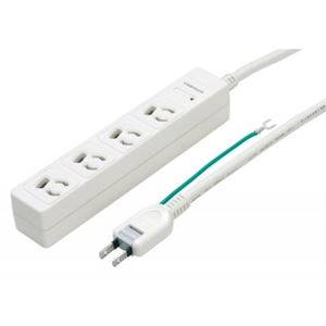 （まとめ）3P抜け止めマグネットタップ 4個口 2m ヤザワ Y02JKNP402WH【×2セット】