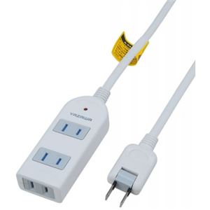 （まとめ）雷サージ付テーブルタップ 3個口 1m 白 ヤザワ Y02KS301WH【×3セット】