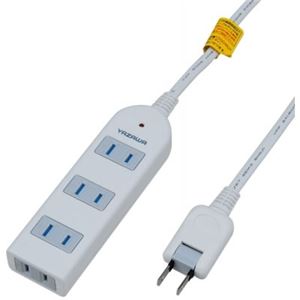 （まとめ）雷サージ付テーブルタップ 4個口 1m 白 ヤザワ Y02KS401WH【×3セット】