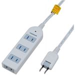 （まとめ）雷サージ付テーブルタップ 4個口 2m 白 ヤザワ Y02KS402WH【×3セット】