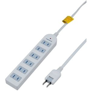 （まとめ）雷サージ付テーブルタップ 6個口 2m 白 ヤザワ Y02KS602WH【×3セット】