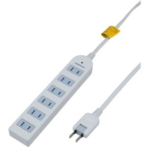 （まとめ）雷サージ付テーブルタップ 6個口 5m 白 ヤザワ Y02KS605WH【×2セット】