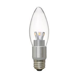 （まとめ）LED電球 C37シャンデリア形 調光対応 電球色 E26 ヤザワ LDC4LG37D【×2セット】